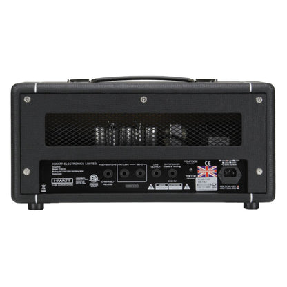 Rear view of Hiwatt T20/10 Guitar Amplifier Head on white background