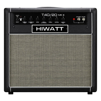 Front view of Hiwatt T40/20 Combo 1x12 Guitar Amplifier on white background