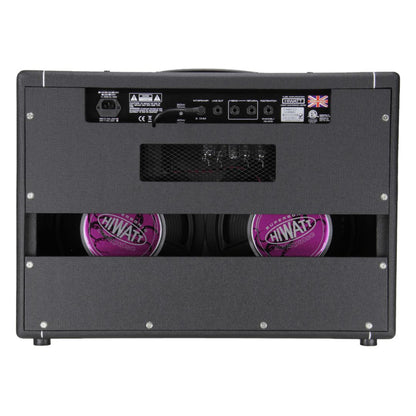 Rear view of Hiwatt T40/20 Combo 2x12 Guitar Amplifier on white background