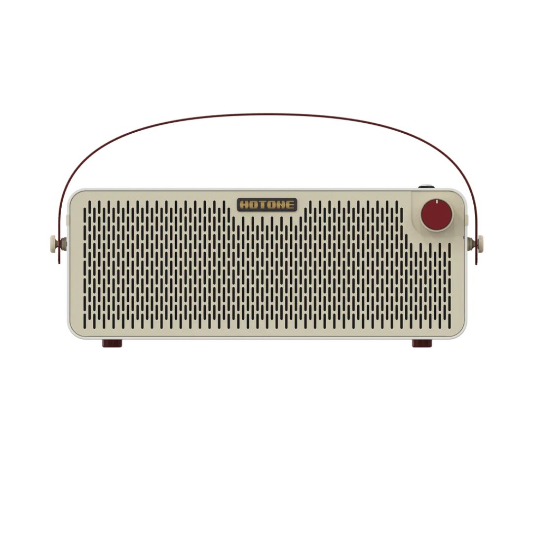 Vintage-style radio with 'Hotone' branding on a white background