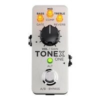 Top view of IK Multimedia TONEX One Brown Sound Pedal White on white background