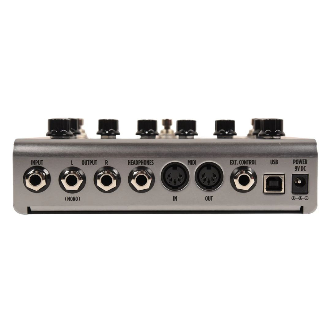 Rear view of IK Multimedia TONEX Pedal Bass Edition on white background