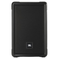 Front view of JBL IRX108BT Powered 8” Portable Speaker with Bluetooth on white background