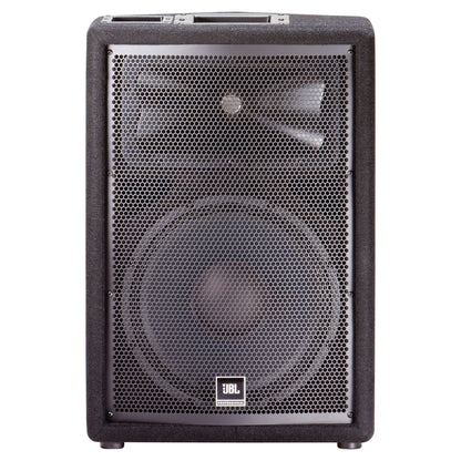 Front view of JBL JRX212 2-Way Loudspeaker on white background