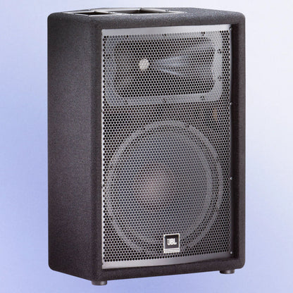Angled view of JBL JRX212 2-Way Loudspeaker on purple background