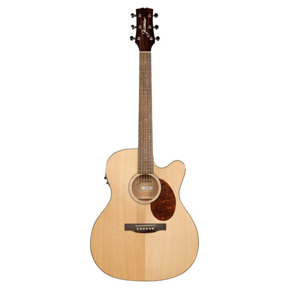 Front view of Jasmine JO-37CE Orchestra Style Acoustic Electric Guitar (Natural) on white background