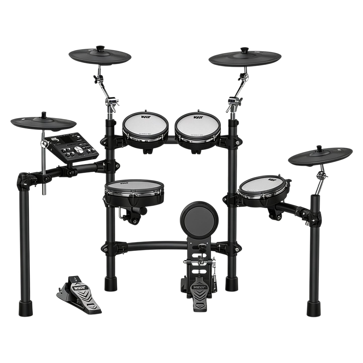 Front view of KAT Percussion KT-300 5-Piece Electronic Drum Set on white background