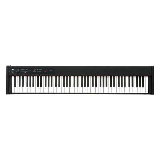 Top view of Korg D1 Digital Piano on white background