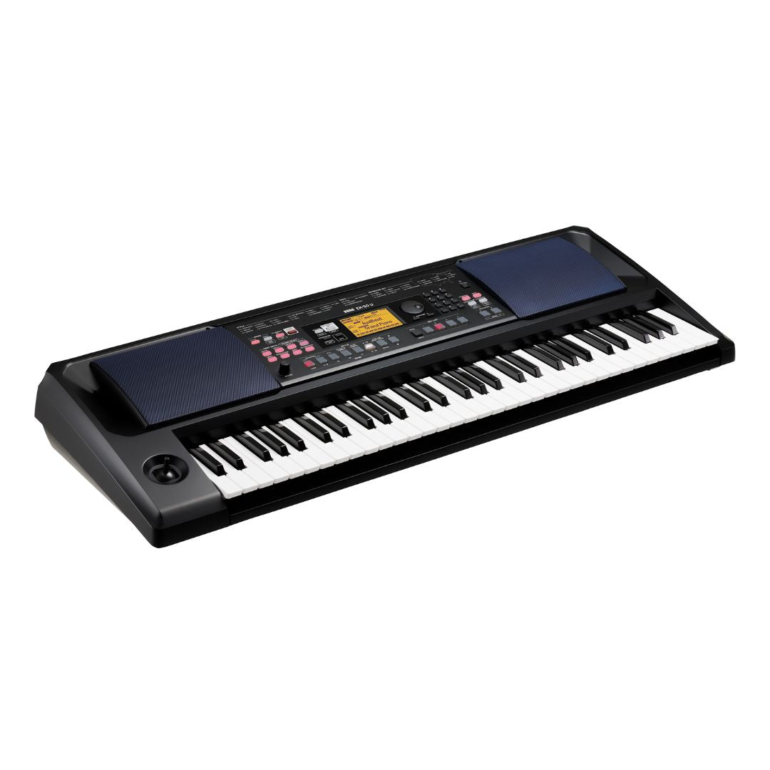 Angled view of Korg EK-50 U on white background