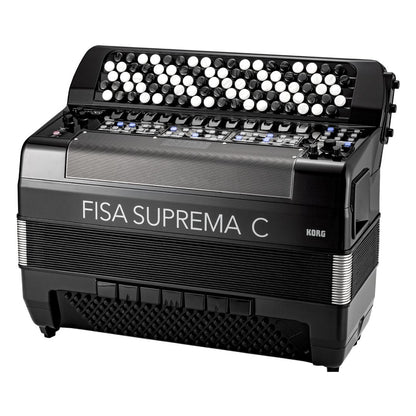 Top view of Korg FISA SUPREMA C Aero Digital Accordion Buttons on white background