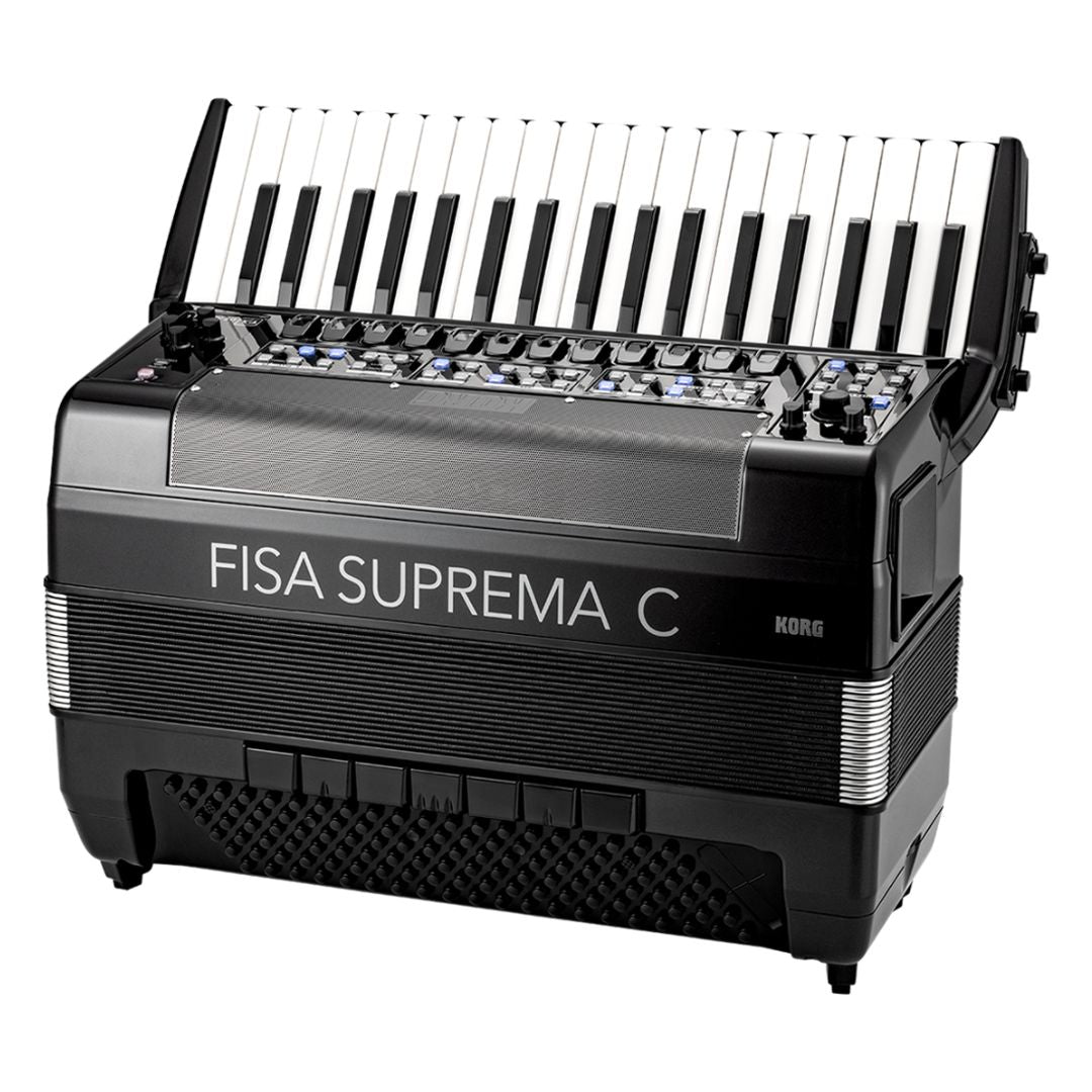 Top view of Korg FISA SUPREMA C Aero Digital Accordion Buttons on white background