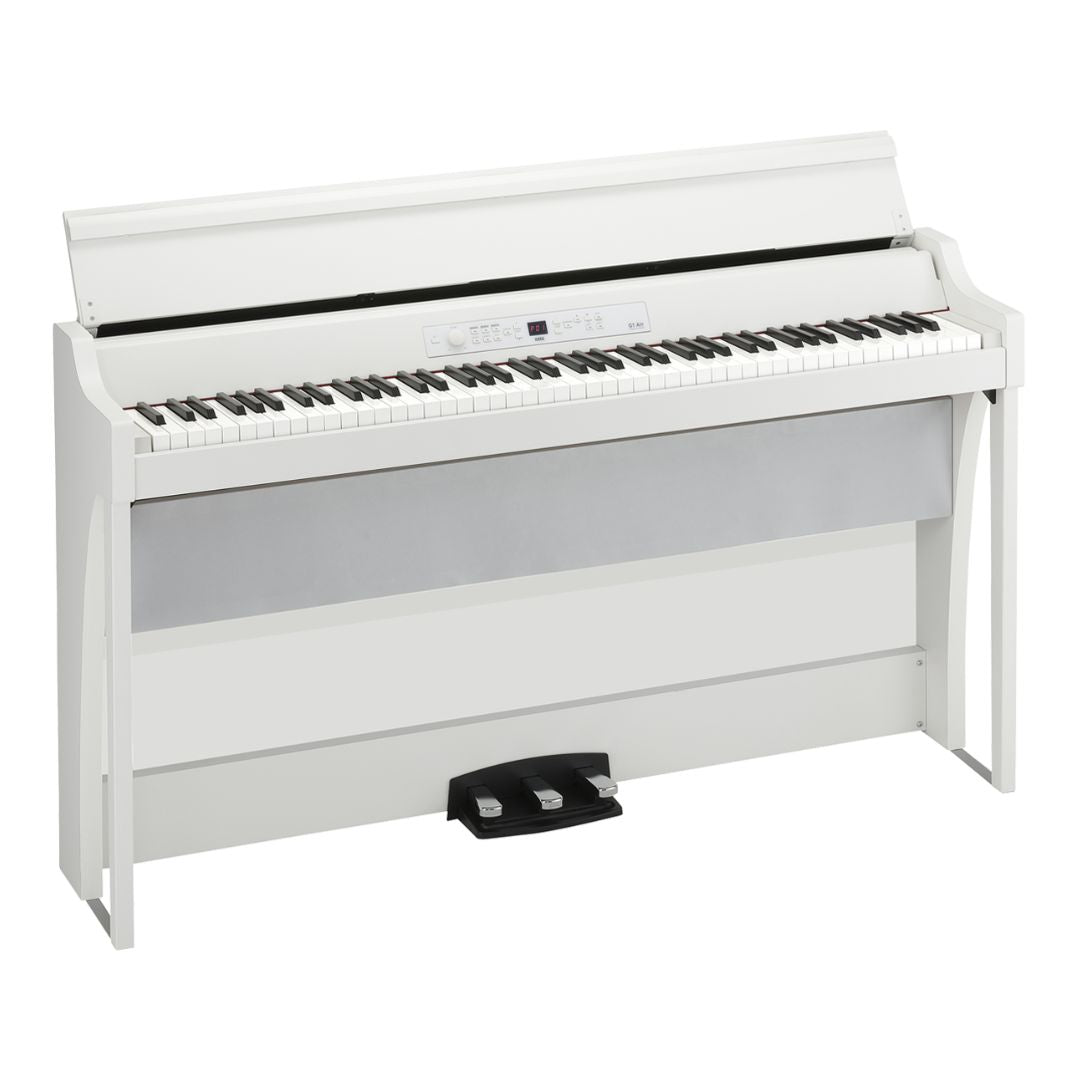 Front view of Korg G1 Air Digital Piano White on white background