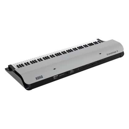 Angled rear view of Korg Grandstage X on white background