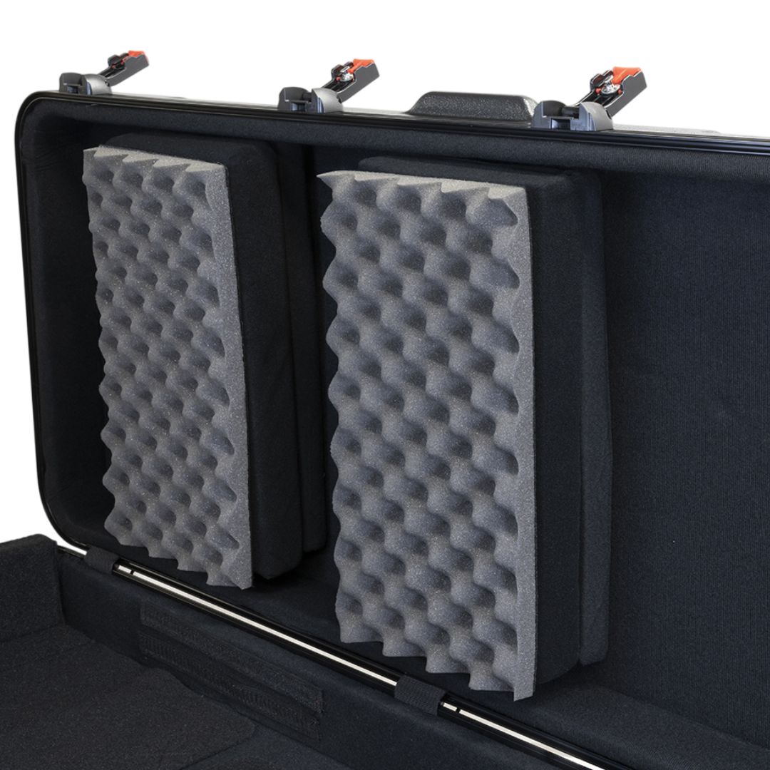 Close up view of Korg HC-76 with open lid on white background