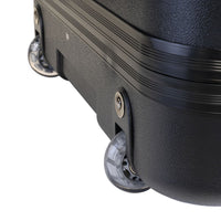 Close up view of Korg HC-76 wheels on white background