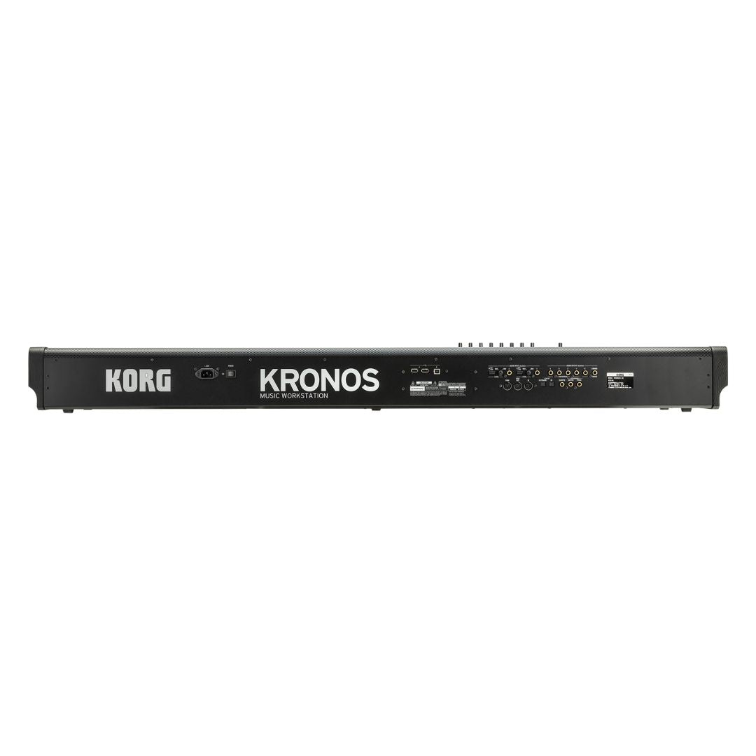 Rear view of Korg KRONOS Music Workstation 88 Keys on white background