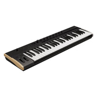 Angled view of Korg Keystage Poly AT MIDI Keyboard 49 Keys on white background