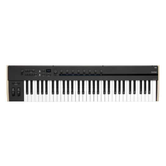 Top view of Korg Keystage Poly AT MIDI Keyboard 61 Keys on white background