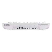 Rear view of Korg KingKORG NEO Synthesizer on white background