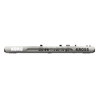Rear view of Korg Kross 2 61 Keys on white background