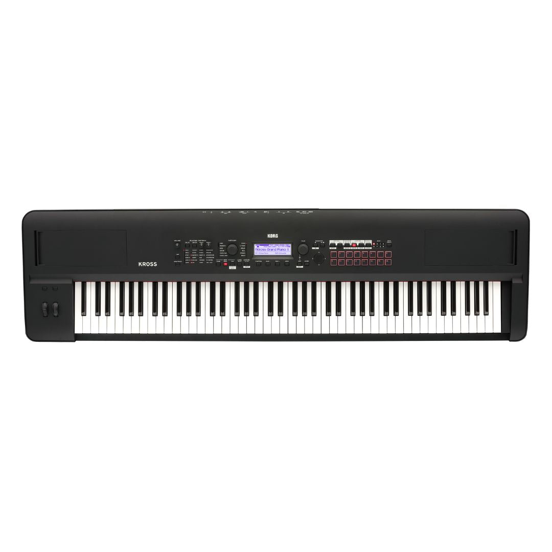 Top view of Korg Kross 2 88 Keys on white background
