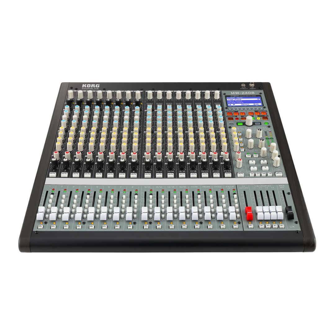Angled front view of Korg MW-2408 on white background