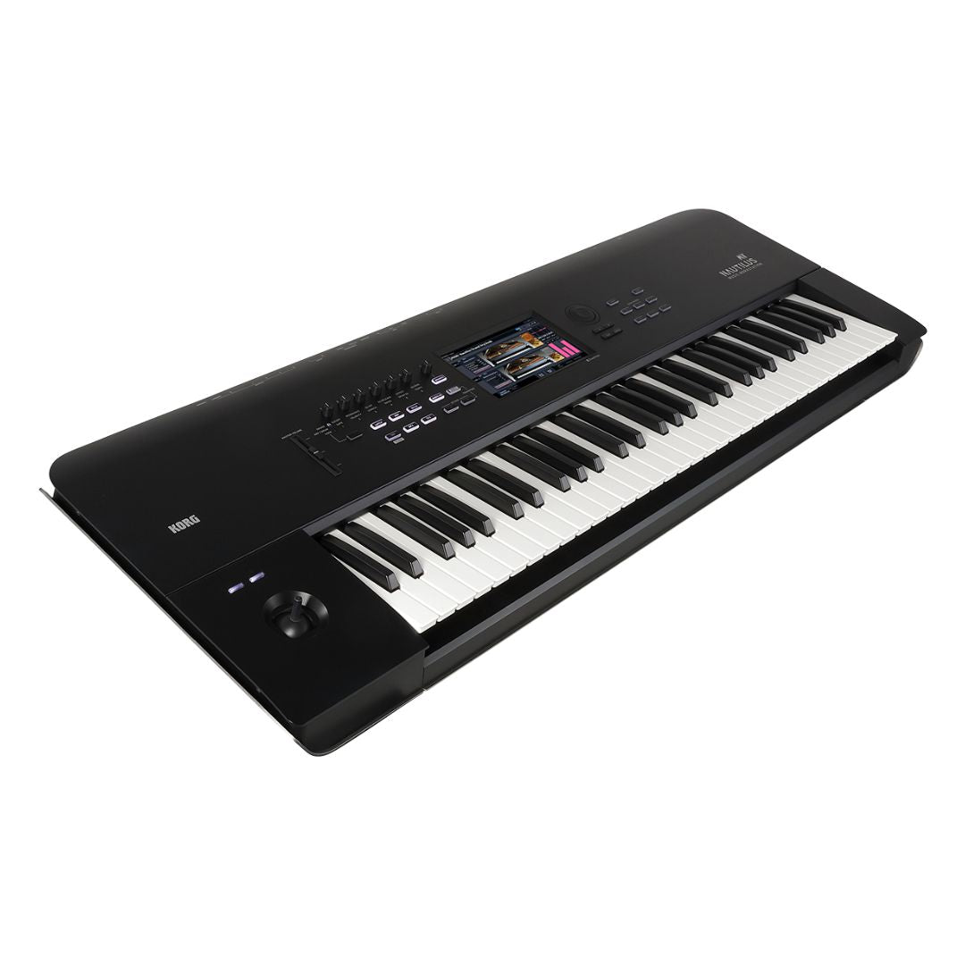 Angled view of Korg NAUTILUS AT 61 Keys on white background