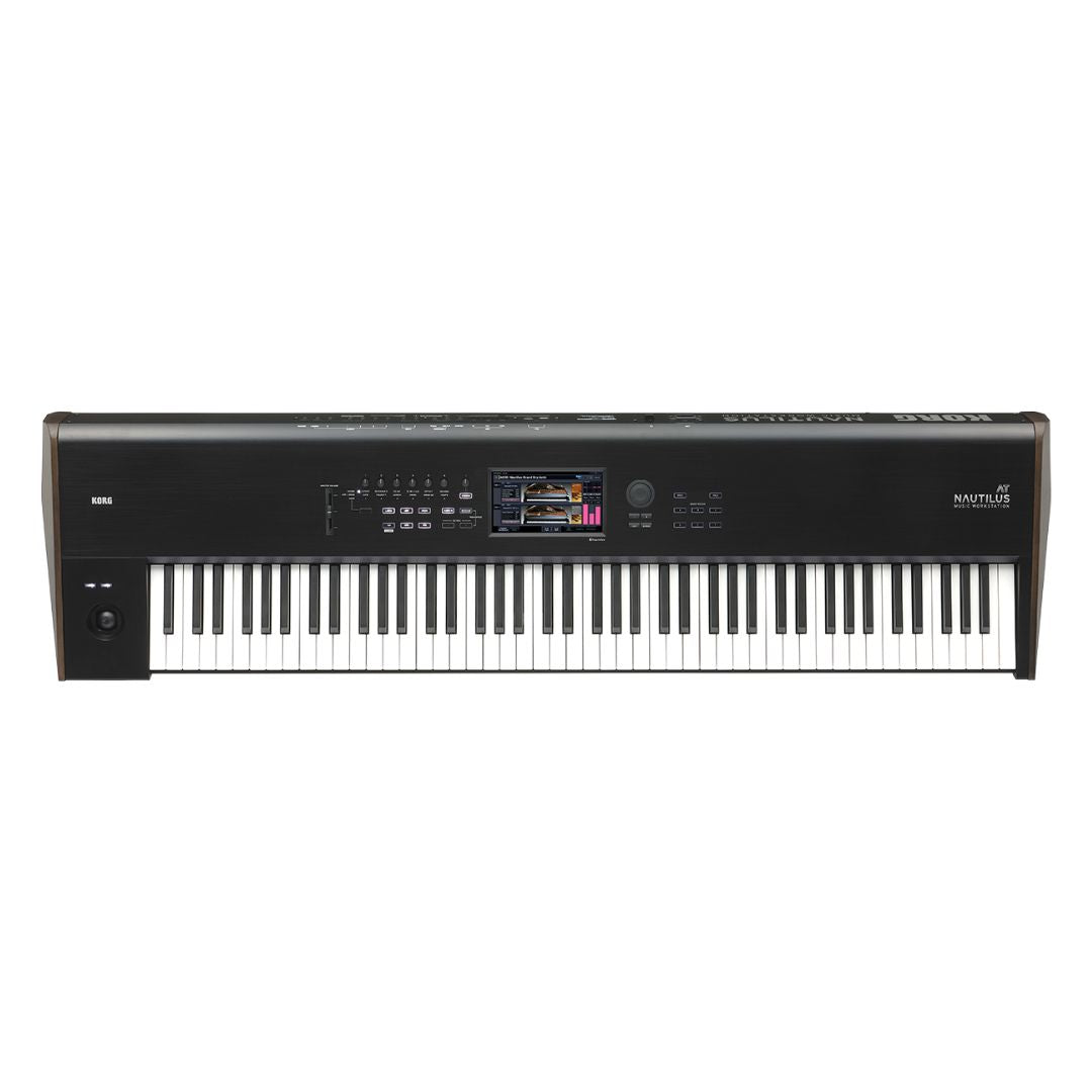 Top view of Korg NAUTILUS AT 88 Keys on white background