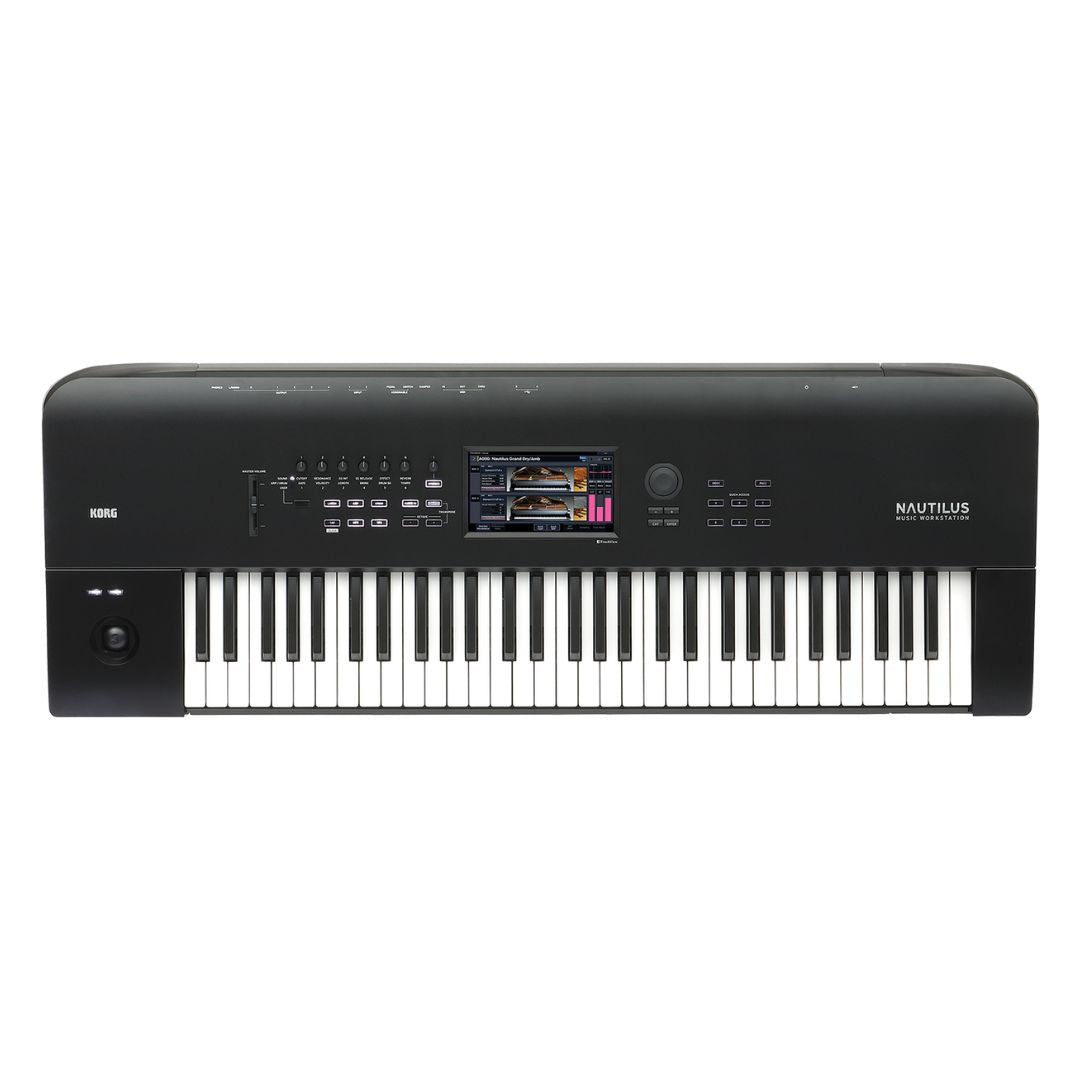 Top view of Korg NAUTILUS 61 Keys on white background