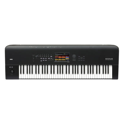 Top view of Korg NAUTILUS 73 Keys on white background