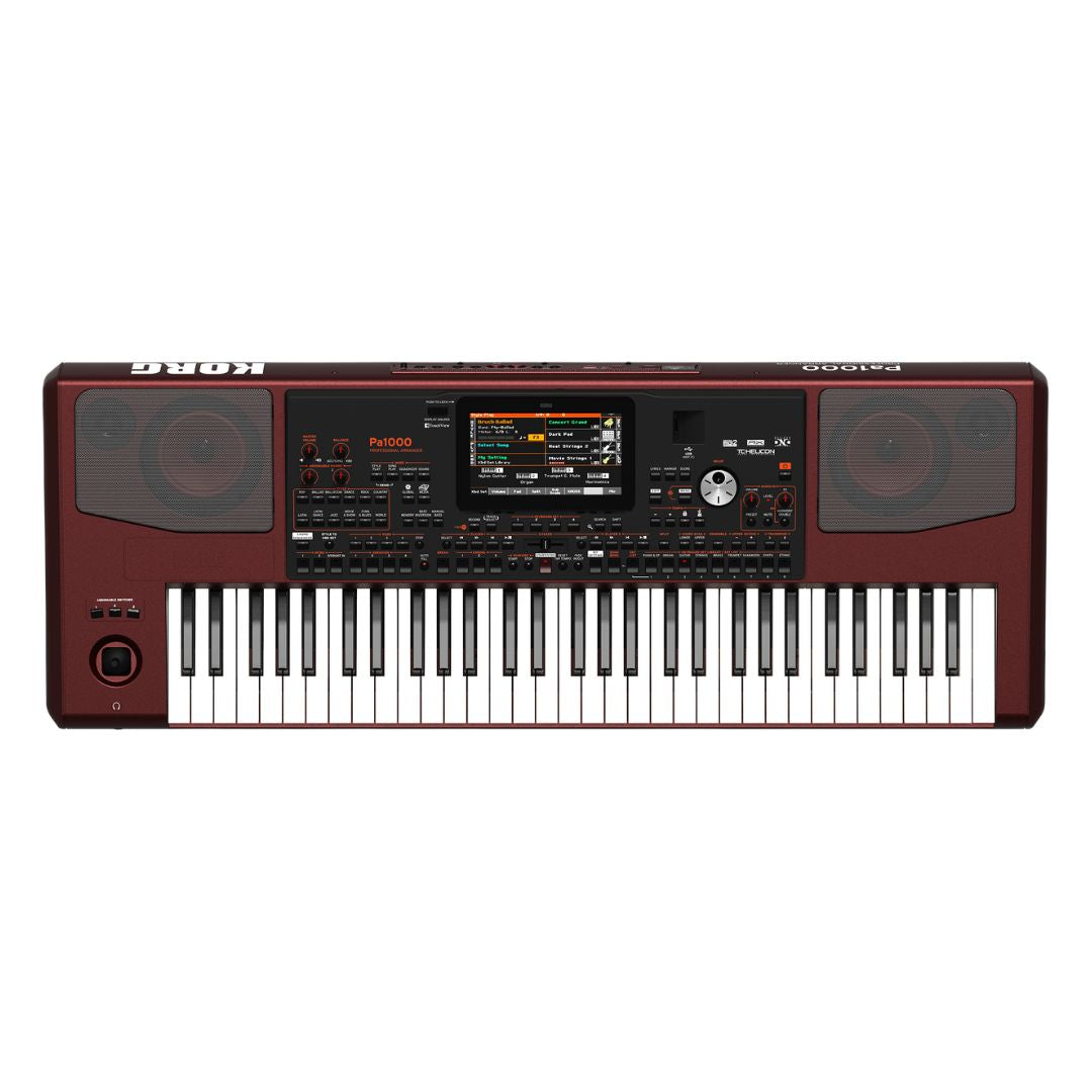Top view of Korg Pa1000 on white background