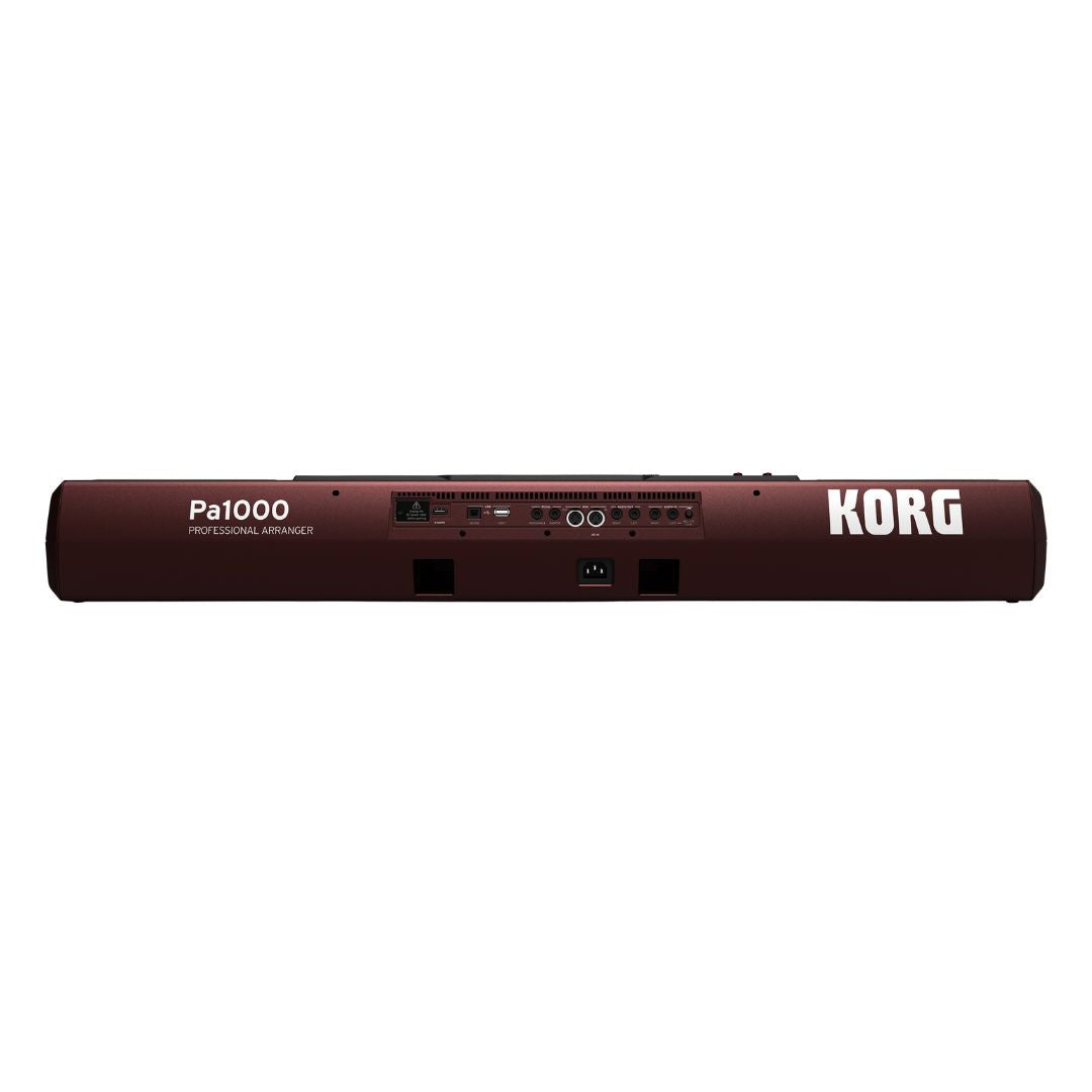Rear view of Korg Pa1000 on white background