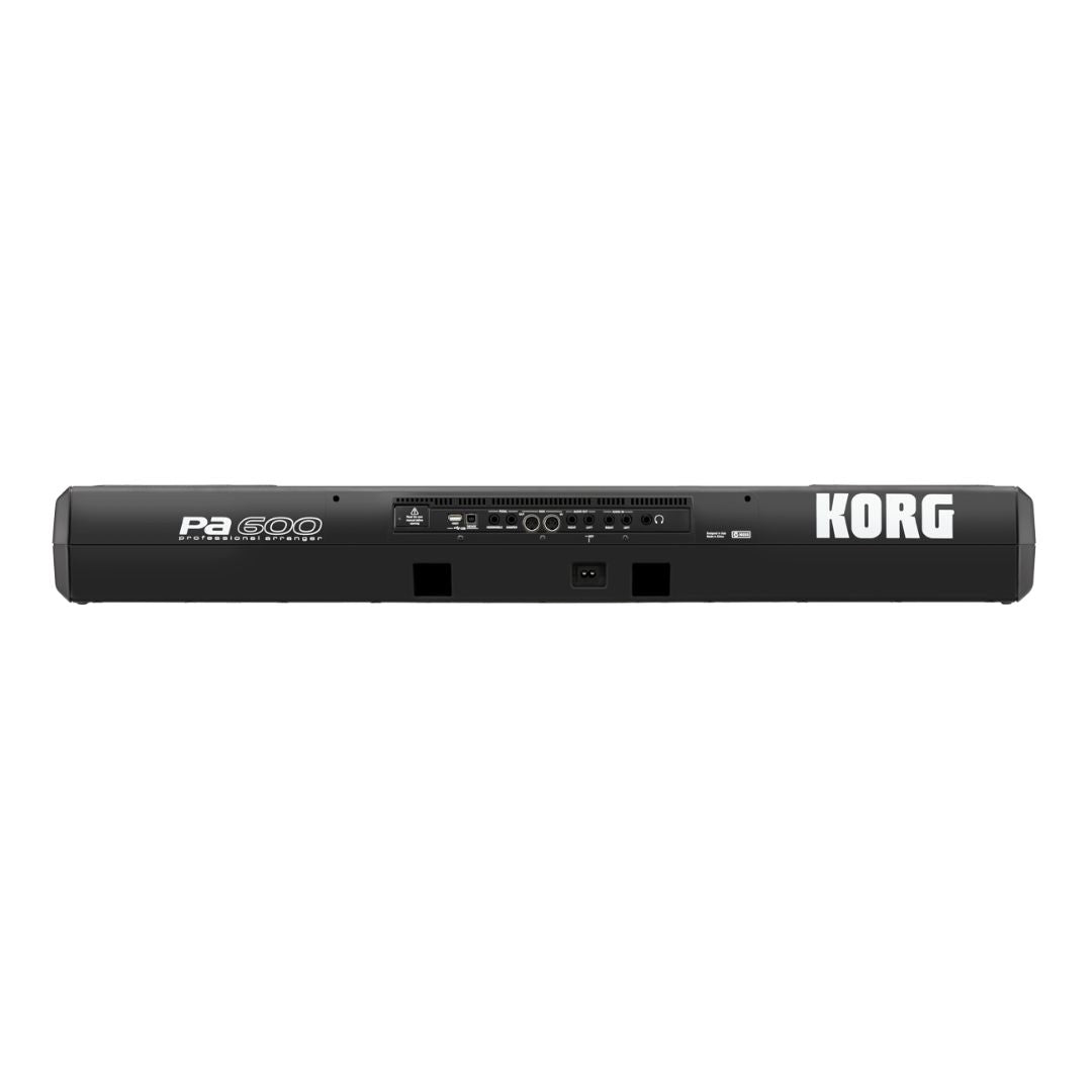 Rear view of Korg Pa600 on white background