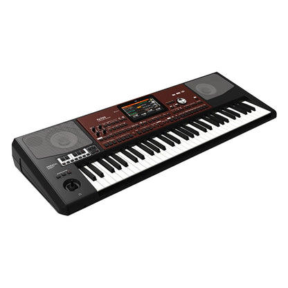 Angled view of Korg Pa700 Oriental on white background