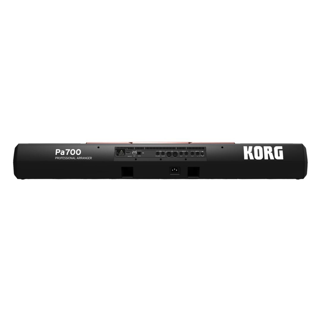Rear view of Korg Pa700 on white background