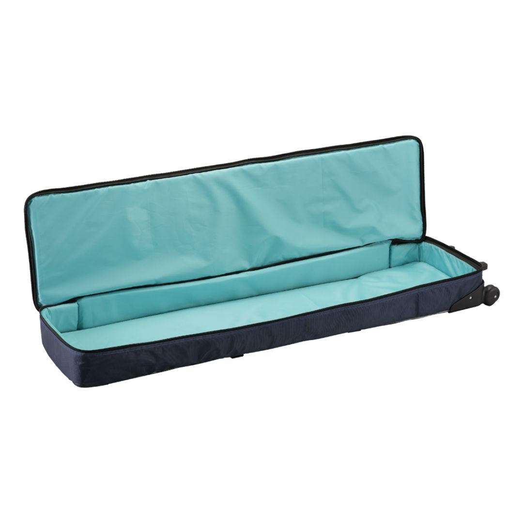 Opened lid of Korg Soft Case for KROSS 2-88 on white background