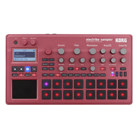 Top view of Korg electribe sampler on white background