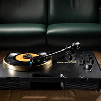 Korg handytraxx 1bit on top of wooden surface with green couch background