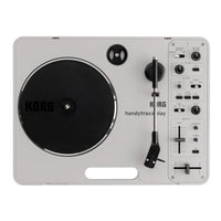 Top view of Korg handytraxx play on white background