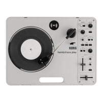 Top view of Korg handytraxx play on white background