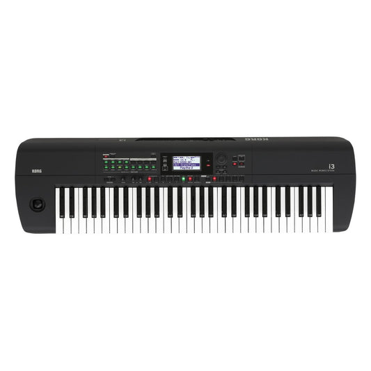 Top view of Korg i3 Super Matte Black on white background
