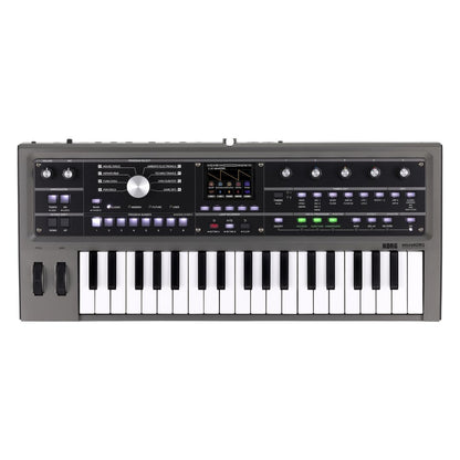 Top view of Korg microKORG2 on white background