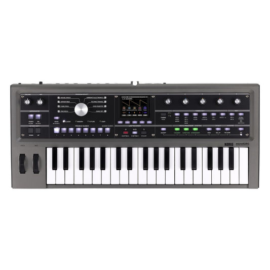 Top view of Korg microKORG2 on white background