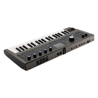 Angled rear view of Korg microKORG2 on white background