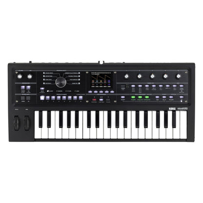 Top view of Korg microKORG2 Black on white background
