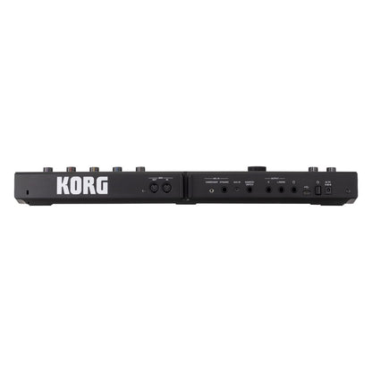 Rear view of Korg microKORG2 Black on white background