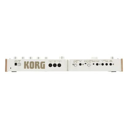 Rear view of Korg microKORG S on white background