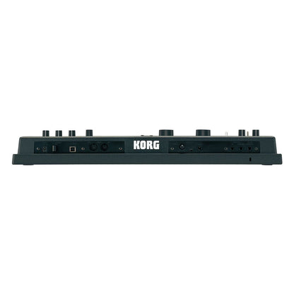 Rear view of Korg microKORG XL+ on white background