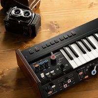 Close up view of Korg miniKORG 700Sm on wooden surface