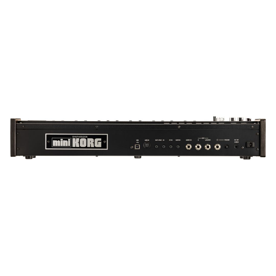 Rear view of Korg miniKORG 700Sm on white background